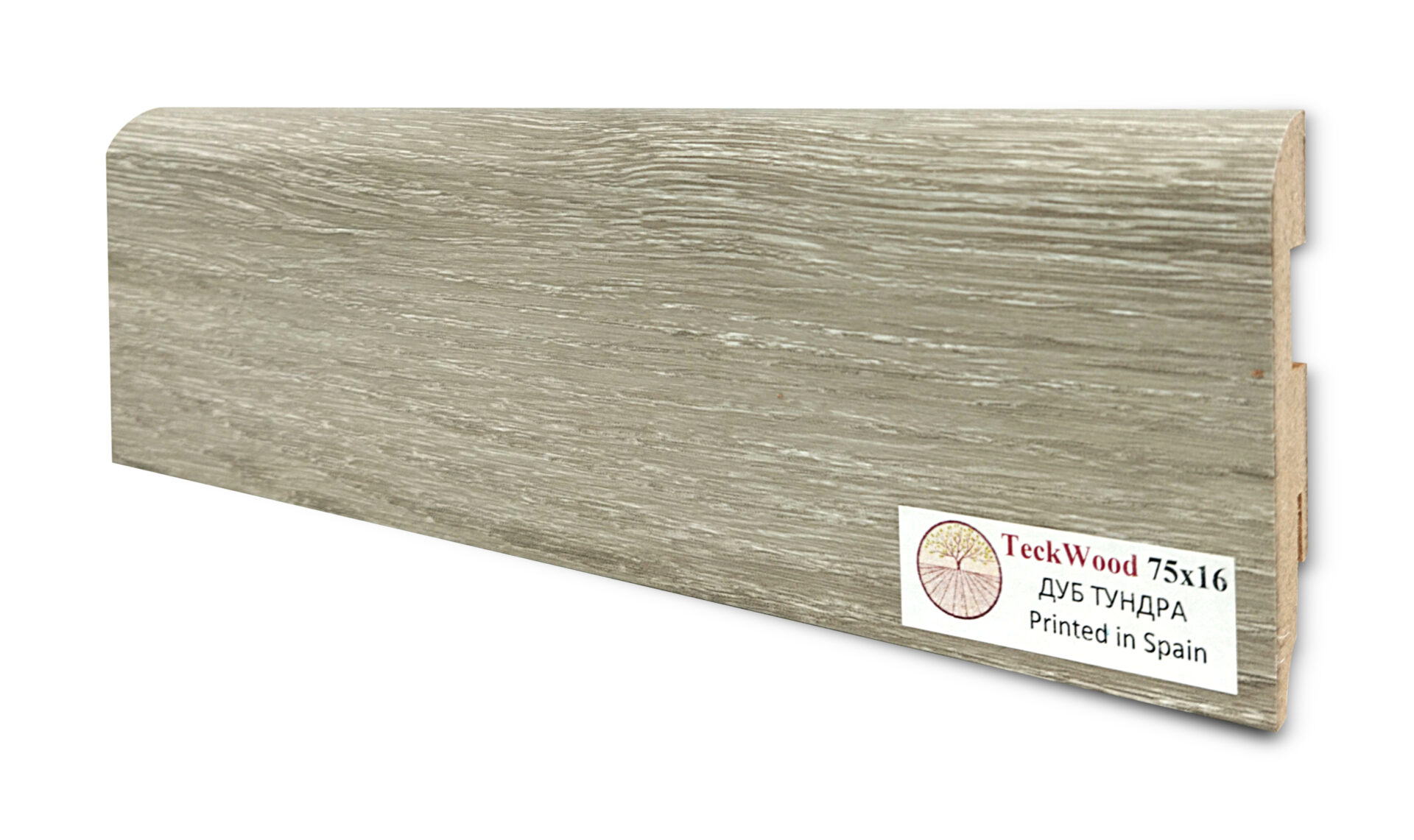 МДФ Плинтус Teckwood прямой Дуб Тундра 75x16x2150